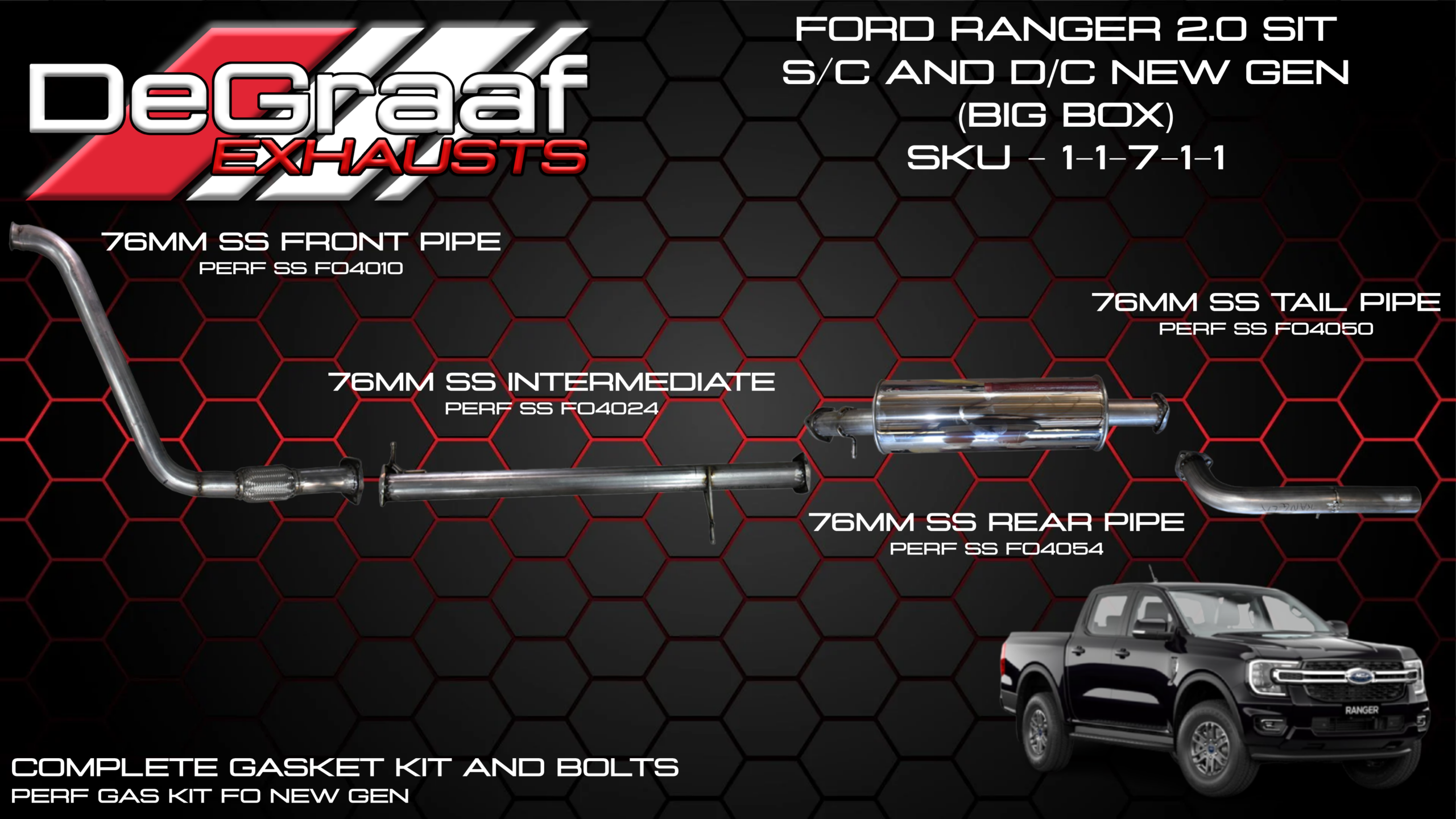 Ford Ranger 2.0 Single Turbo DeGraaf SBS Performance Exhaust