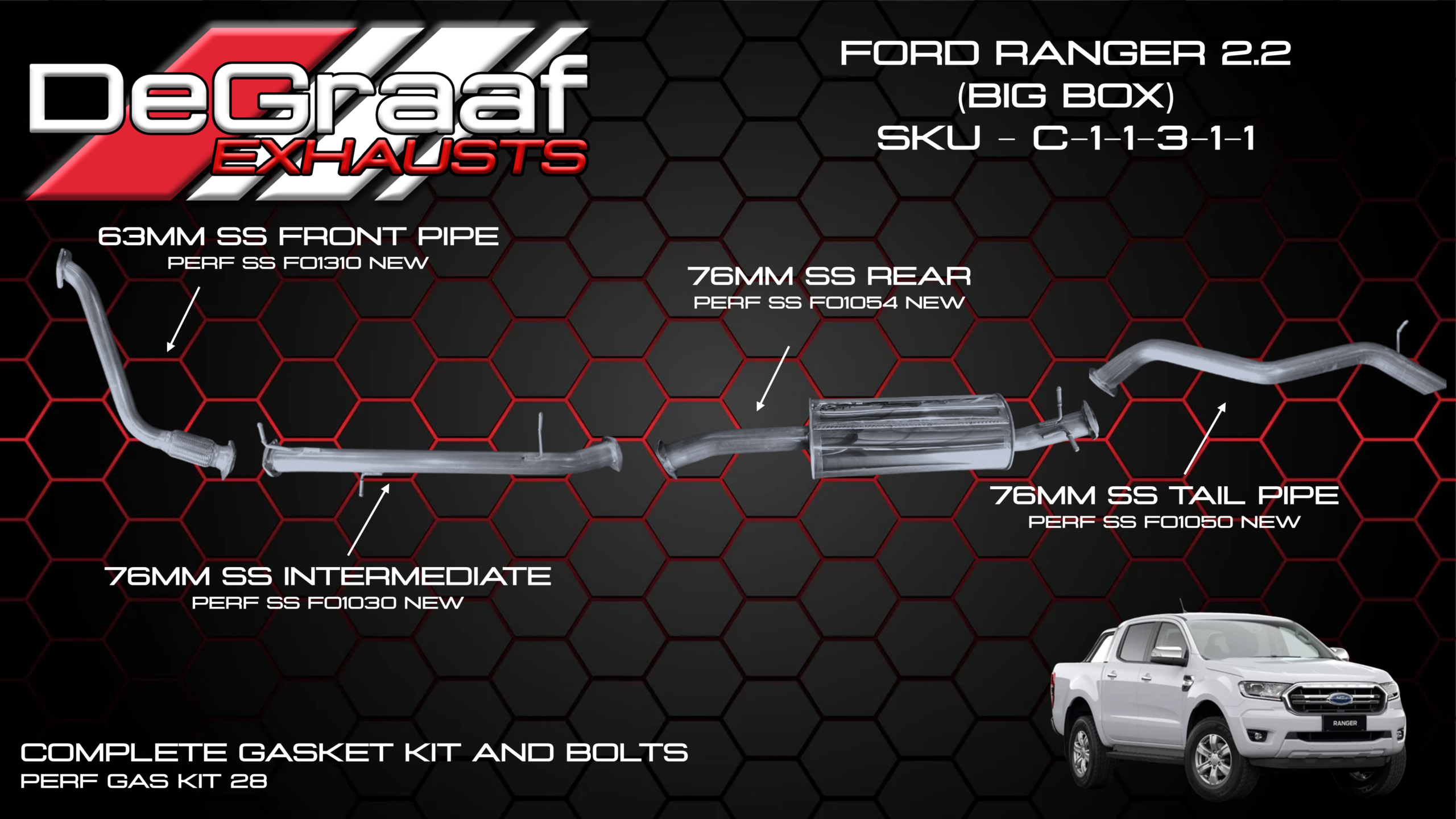 Ford Ranger 2.2 TDCi DeGraaf BOBW Performance Exhaust