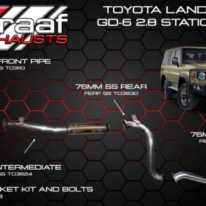 Toyota Land Cruiser 76 Station Wagon 2.8 Auto DeGraaf BOBW Performance Exhaust