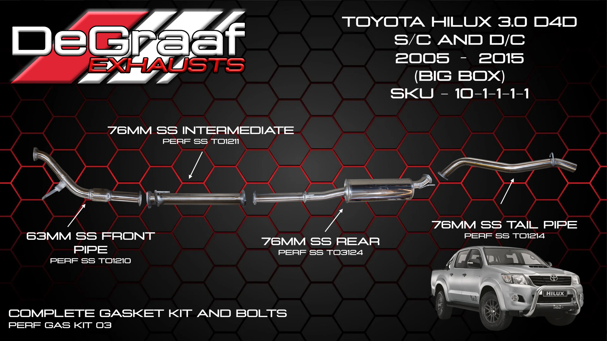 Toyota Hilux D4D Vigo DeGraaf BOBW Performance Exhaust