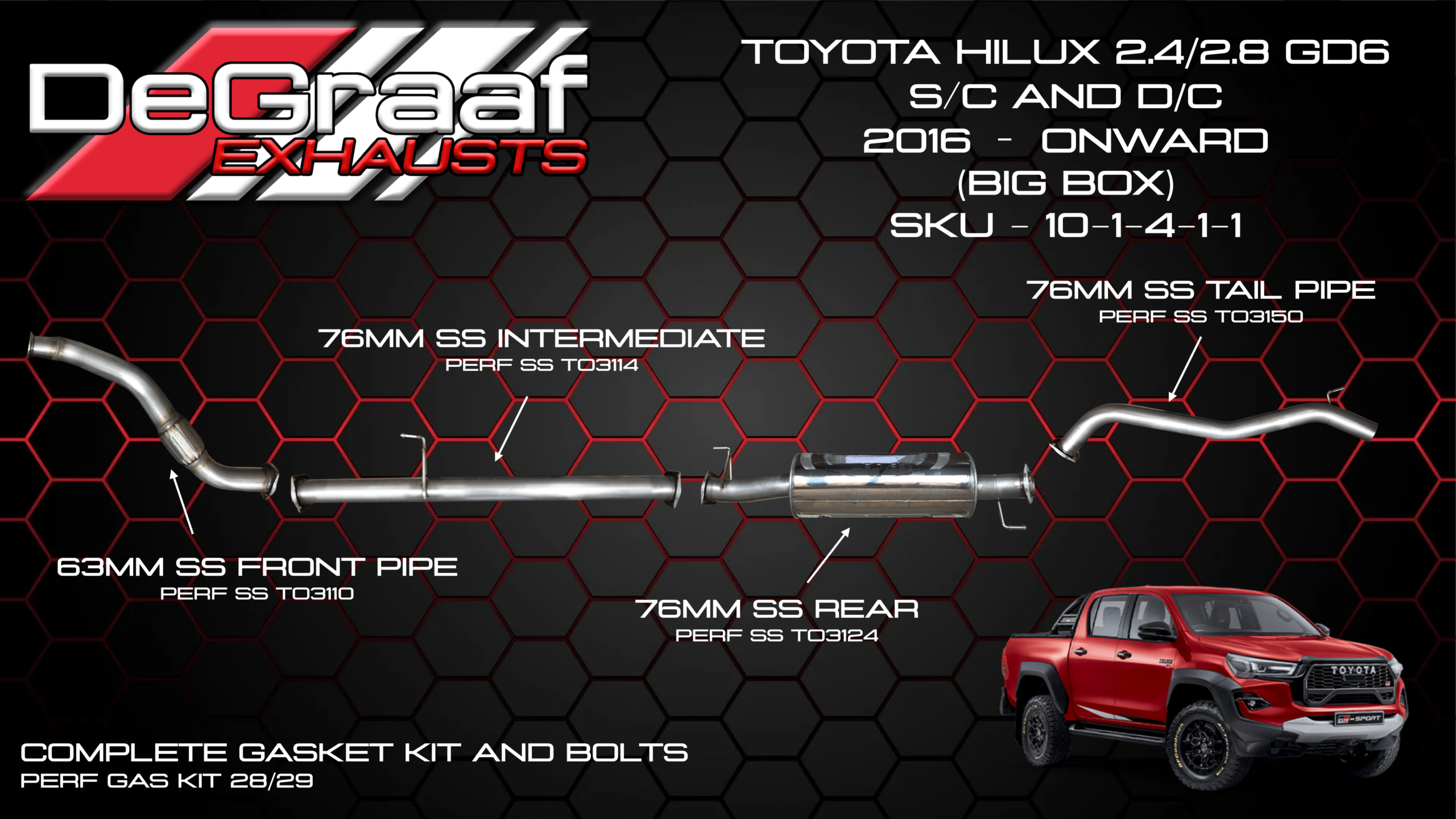 Toyota Hilux GD6 Revo DeGraaf LAP Performance Exhaust