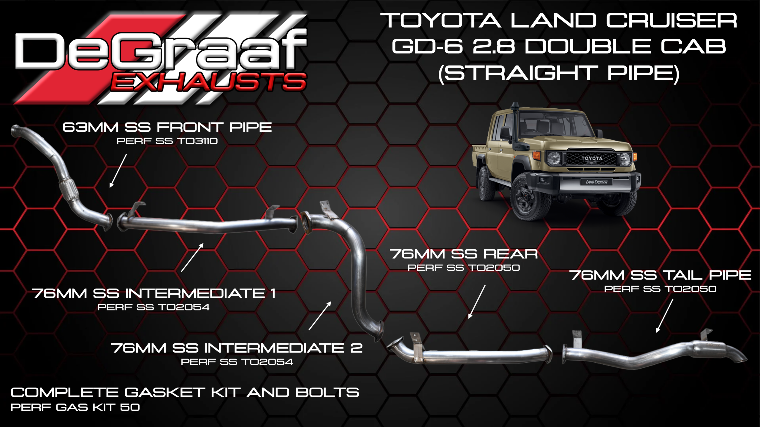 Toyota Land Cruiser 79 Double Cab 2.8 Auto DeGraaf LAP Performance Exhaust