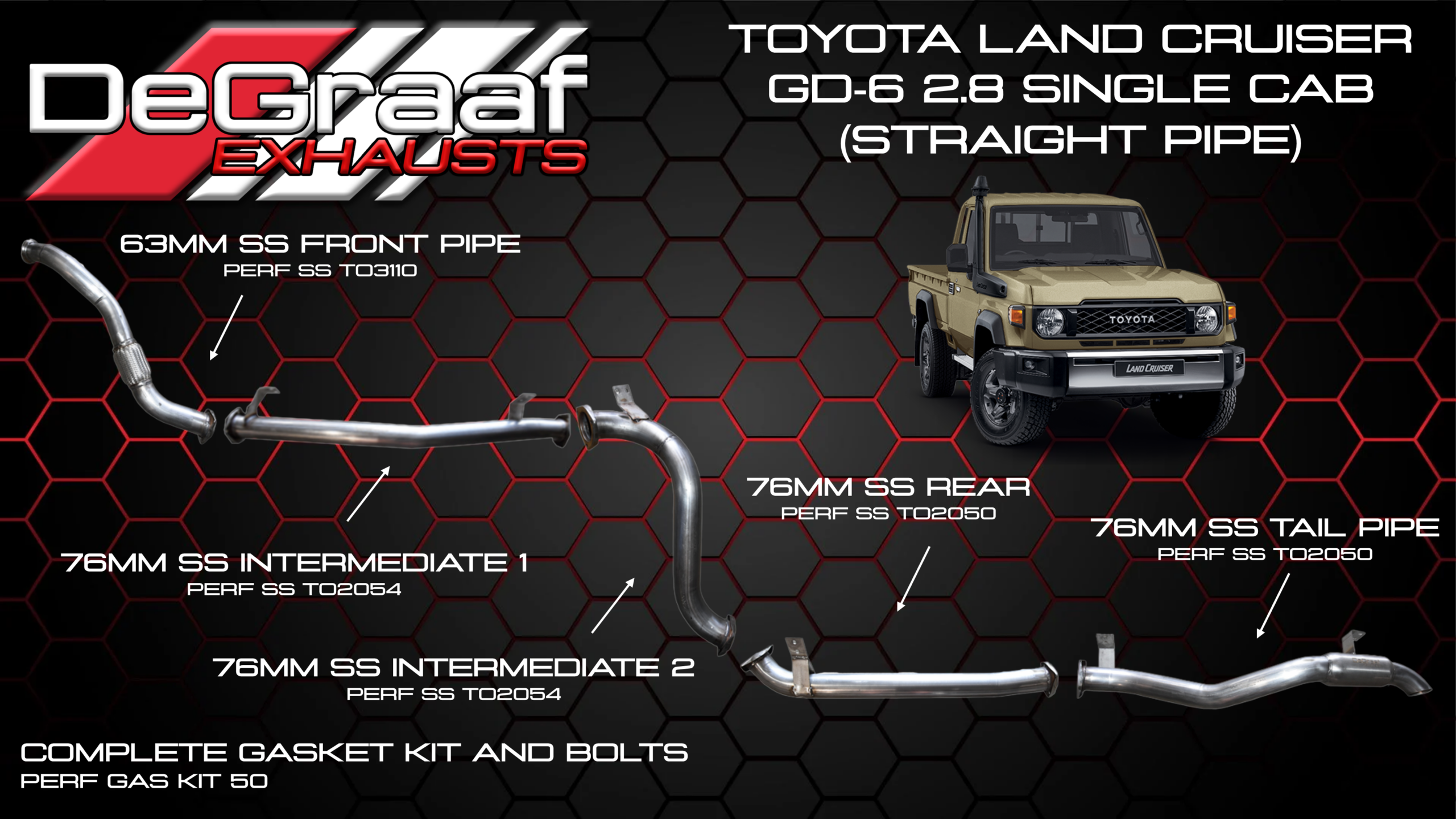 Toyota Land Cruiser 79 Single Cab 2.8 Auto DeGraaf BOBW Performance Exhaust