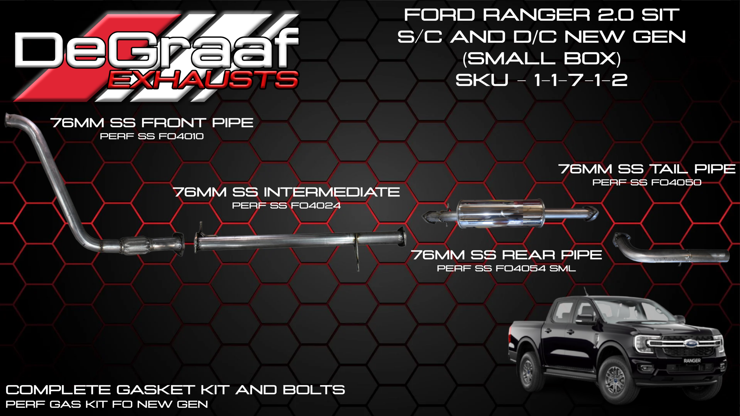 Next Gen Ford Ranger Single Turbo DeGraaf BOBW Performance Exhaust
